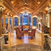 log home trusses through great room